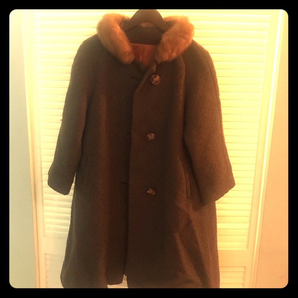 Vintage brown pea coat